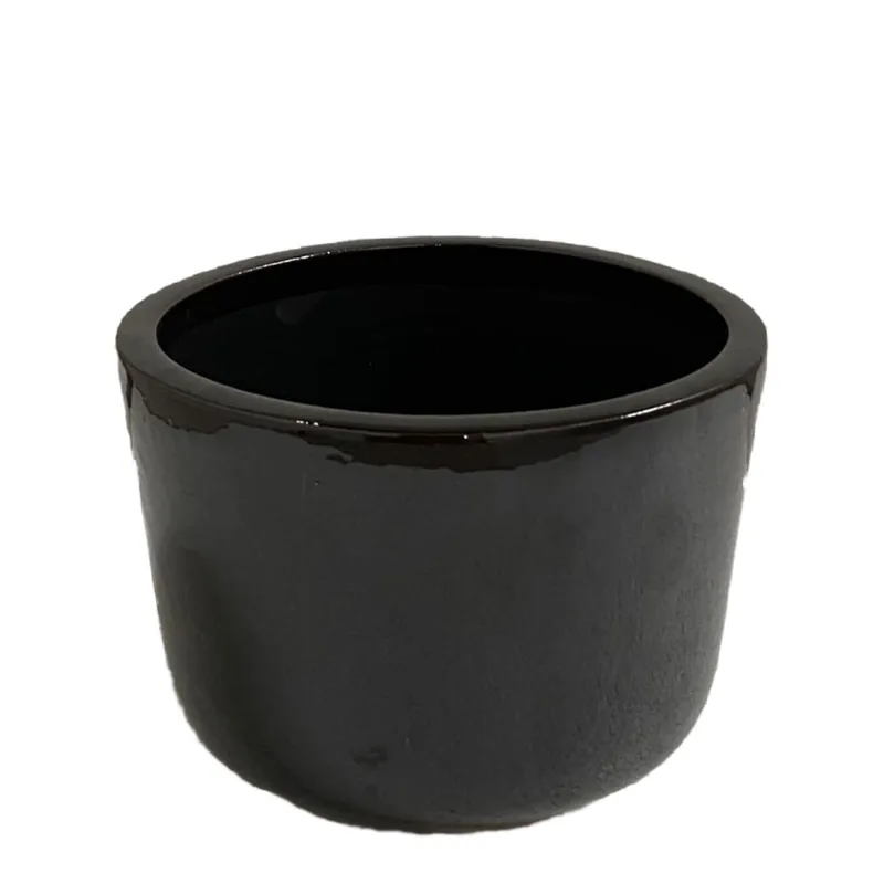 Cachepô Cerâmica Helena Preto Vasos Tupã Nº 02 - Vasos Tupa