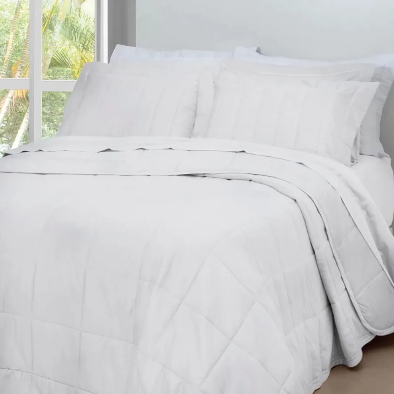 Colcha Satinee Square Casal Casal/branco