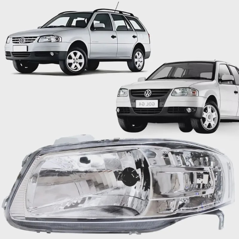 Farol Gol G4 2005 a 2008 Máscara Cromada Esquerdo