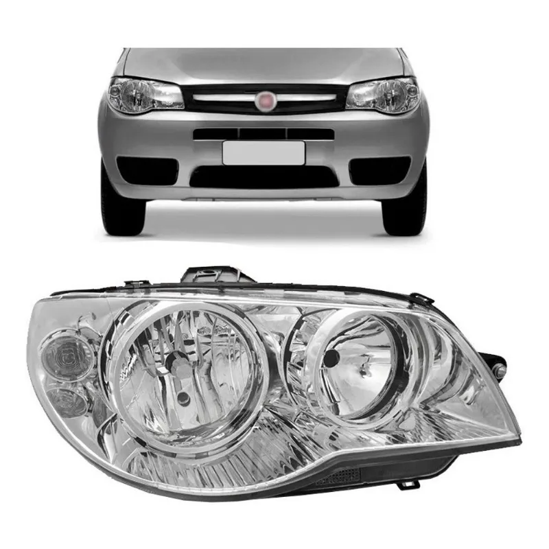 Farol palio 2004/ mascara cromada aro cromado ld