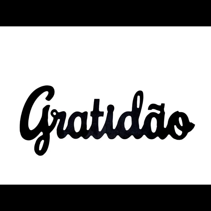 Enfeite De Madeira Palavra Para Colar "Gratidão" 30X12Cm Multimix