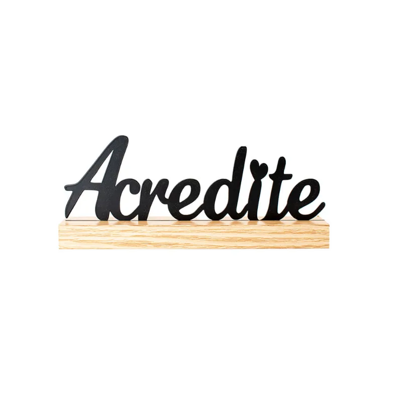 Enfeite Decorativo Acredite 20x9x3,8cm 25727 Multimix