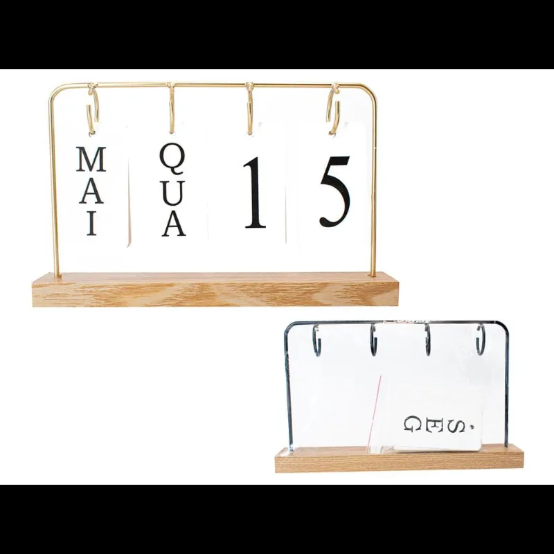 Enfeite De Madeira Calendario 27X16Cm Multimix