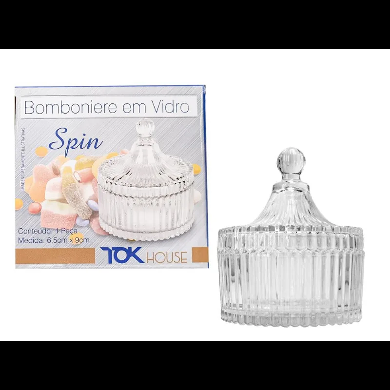 Bomboniere De Vidro Spin 6,5X9,0Cm Multimix