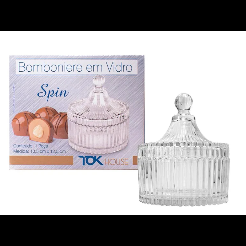 Bomboniere De Vidro Spin 10,5X12,5Cm Multimix