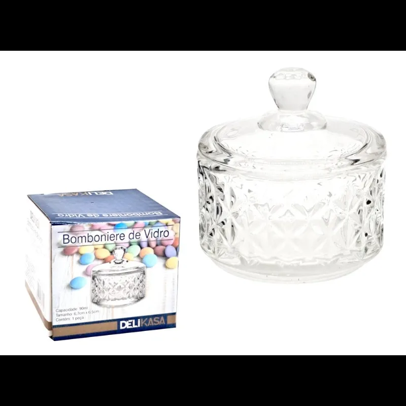 Bomboniere De Vidro 90ml 6,7X6,5Cm Multimix