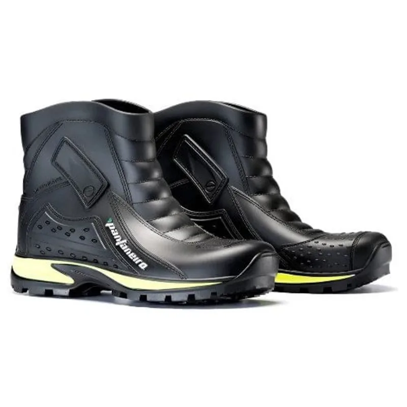 Bota De Chuva Impermeável N°35/36 Pantaneiro Cano Curto Preto E Amarelo (MP)