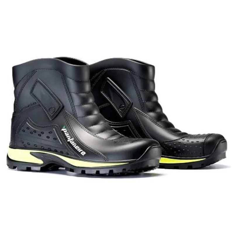 Bota De Chuva Impermeável N°37/38 Pantaneiro Cano Curto Preto E Amarelo (MP)