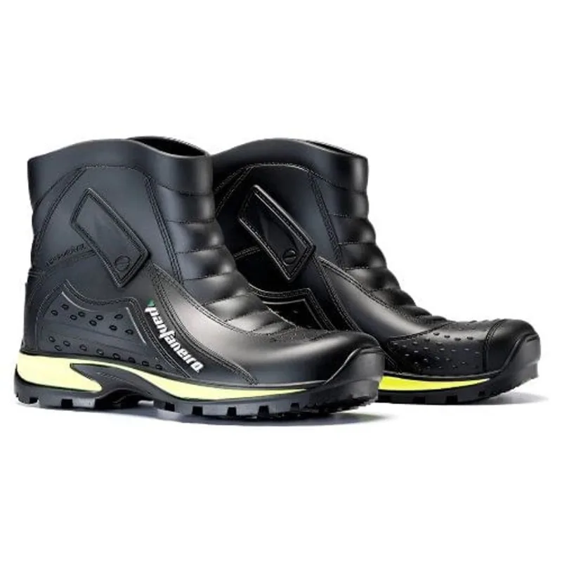 Bota De Chuva Impermeável N°39/40 Pantaneiro Cano Curto Preto E Amarelo (MP)