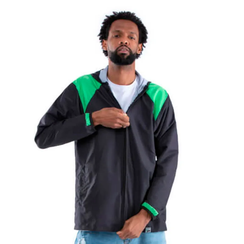 Jaqueta Corta Vento Masculina Pantaneiro M Preto E Verde (MP)
