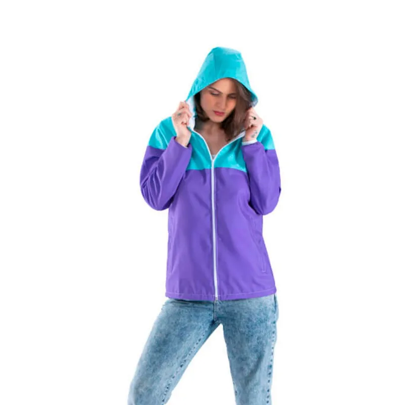 Jaqueta Corta Vento Feminina Pantaneiro G Roxo E Verde (MP)