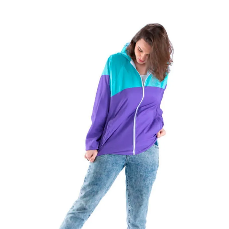 Jaqueta Corta Vento Feminina Pantaneiro GG Roxo E Verde (MP)