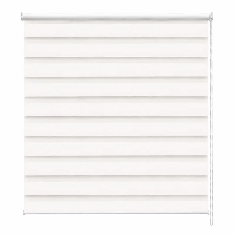 Persiana Zebra Bloqueio de Luz Linho cor Branca 140x160cm