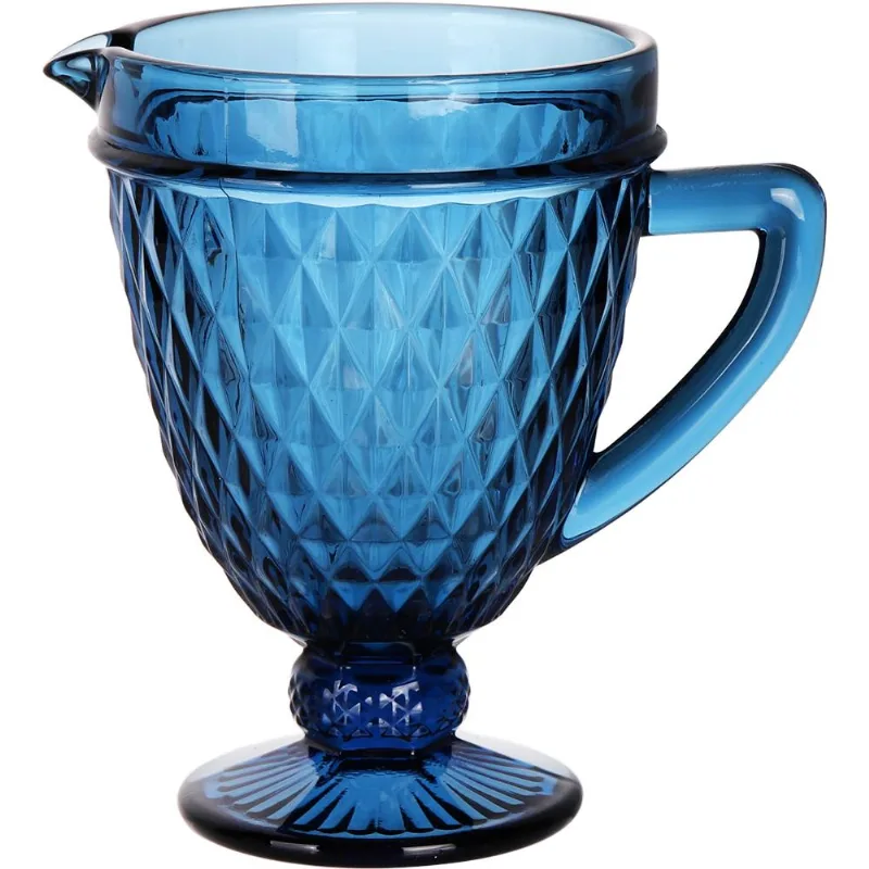 Jarra De Vidro 1150Ml Azul Diamante Hasiera