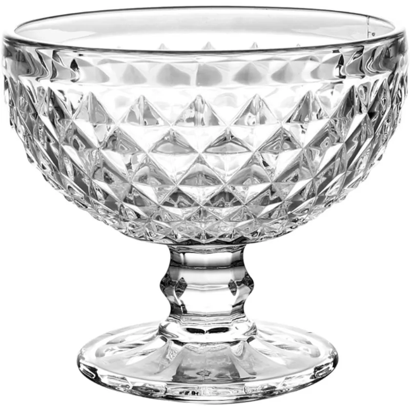 Taça Sobremesa De Vidro 390Ml Transparente Diamante Hasiera