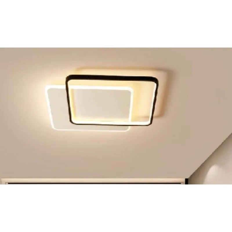 Plafon Quad C/ Bor Arred 56W Branco E Preto Fortec