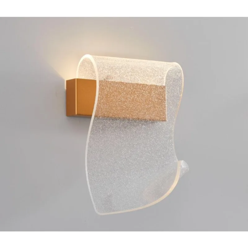 Arandela Interno Acrilico Dourado Led 4W 3 Em 1 Fortec