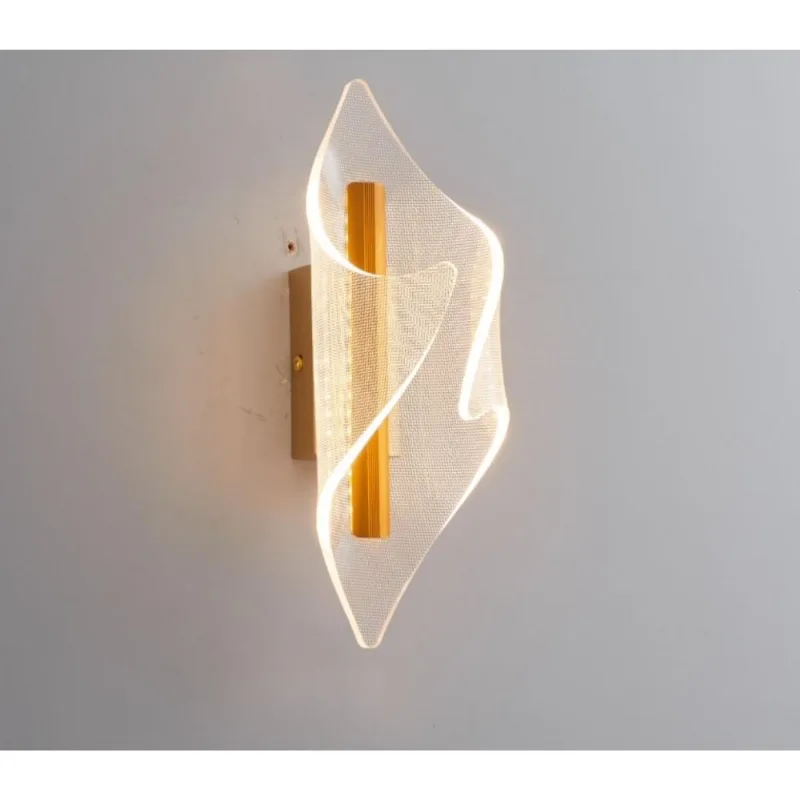 Arandela Interno Acrilico Dourado Led 7W 3 Em 1 Fortec