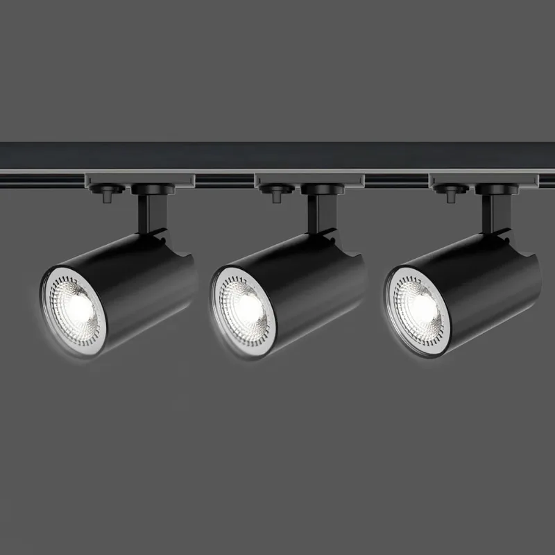 Kit 3 Spots Com Trilho 5W 3000K 4000K 6500K Preto Fortec