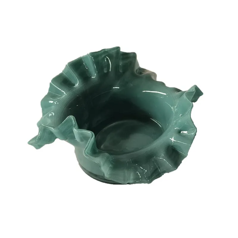 Vaso De Vidro Verde 14X14X7Cm Hasiera