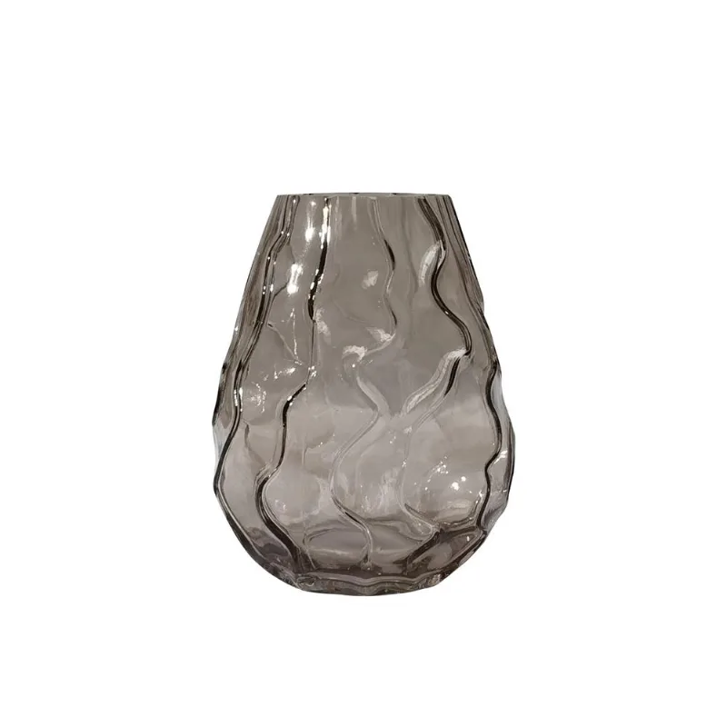 Vaso Hasiera Vidro 17x17x22cm Marrom Hasiera