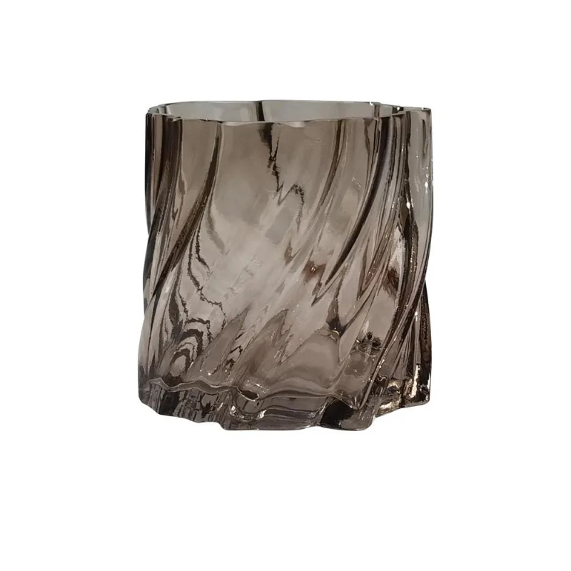 Vaso Hasiera Vidro 16x16x16,5cm Marrom Hasiera