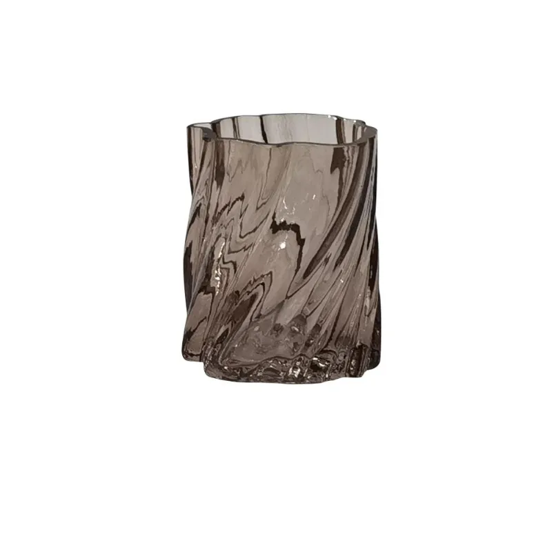 Vaso Hasiera Vidro 8x8x8cm Marrom Hasiera