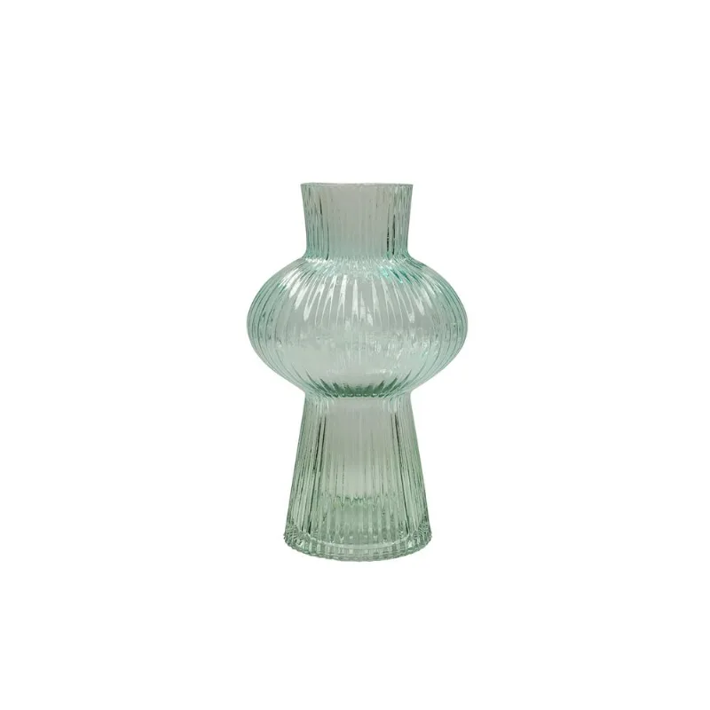 Vaso Hasiera Vidro 15x15x25,5cm Verde e Azul Hasiera