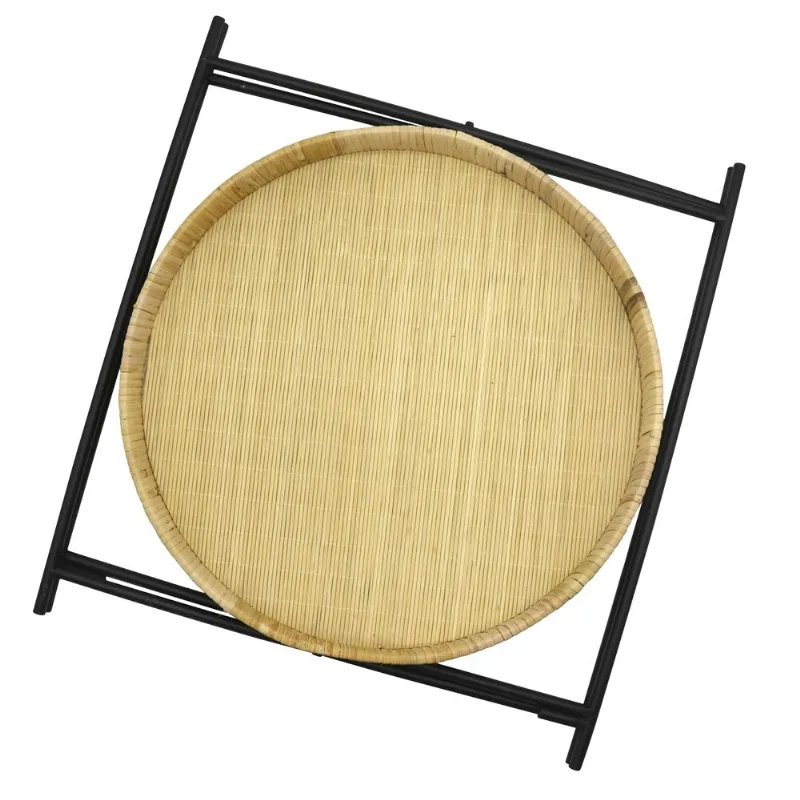 Mesa Lateral Hasiera Rattan Natural 40x42 Cm Hasiera