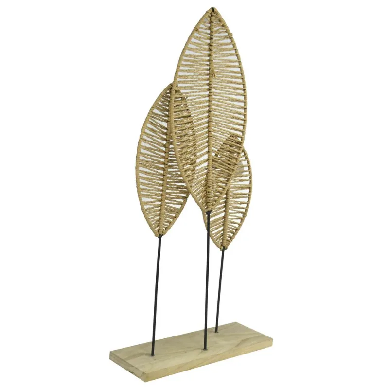 Decoração Hasiera Três Folhas Metal 72x36 Cm Hasiera