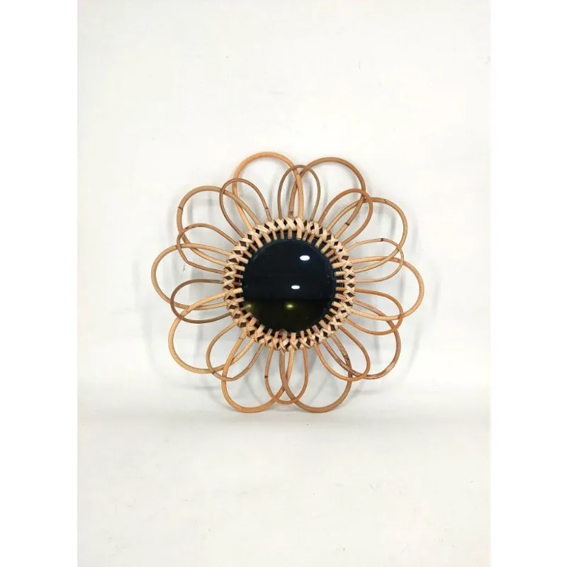 Espelho Hasiera Redondo Parede Cordas Flor 48Cm Hasiera