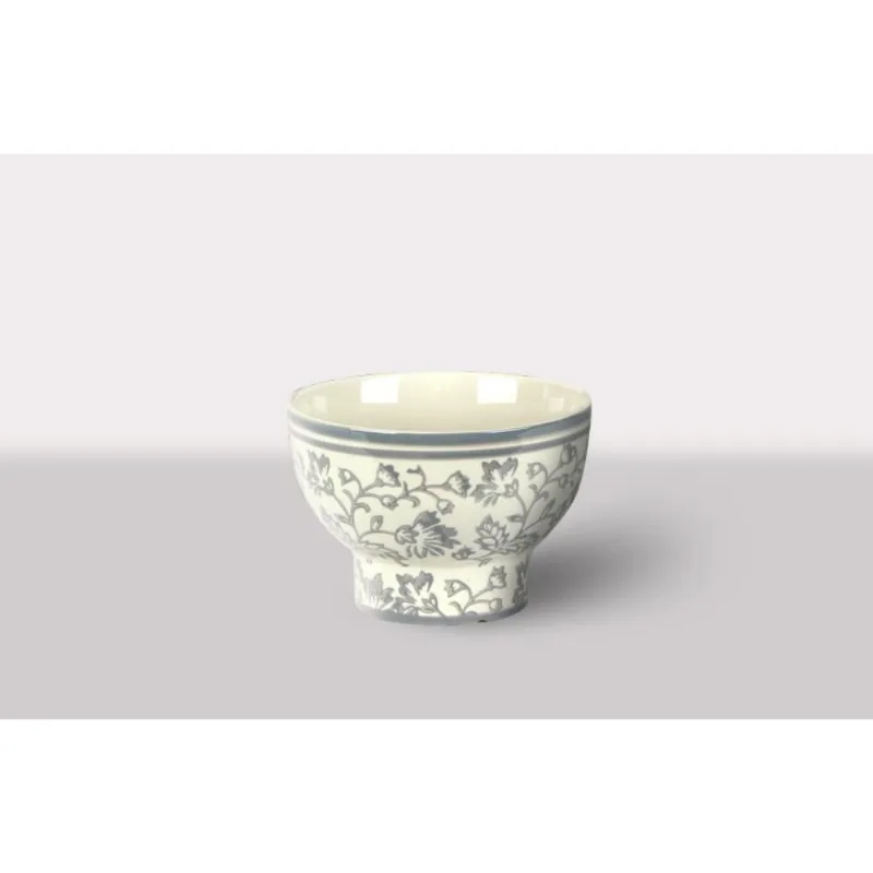 Cachepot Ceramica Branco/Cinza 23X23X15 Cm Hasiera