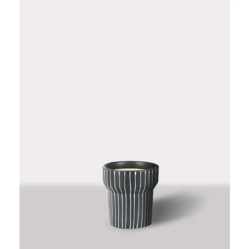 Cachepot Ceramica Branco/Preto 19.5X19.5X20.5 Cm Hasiera