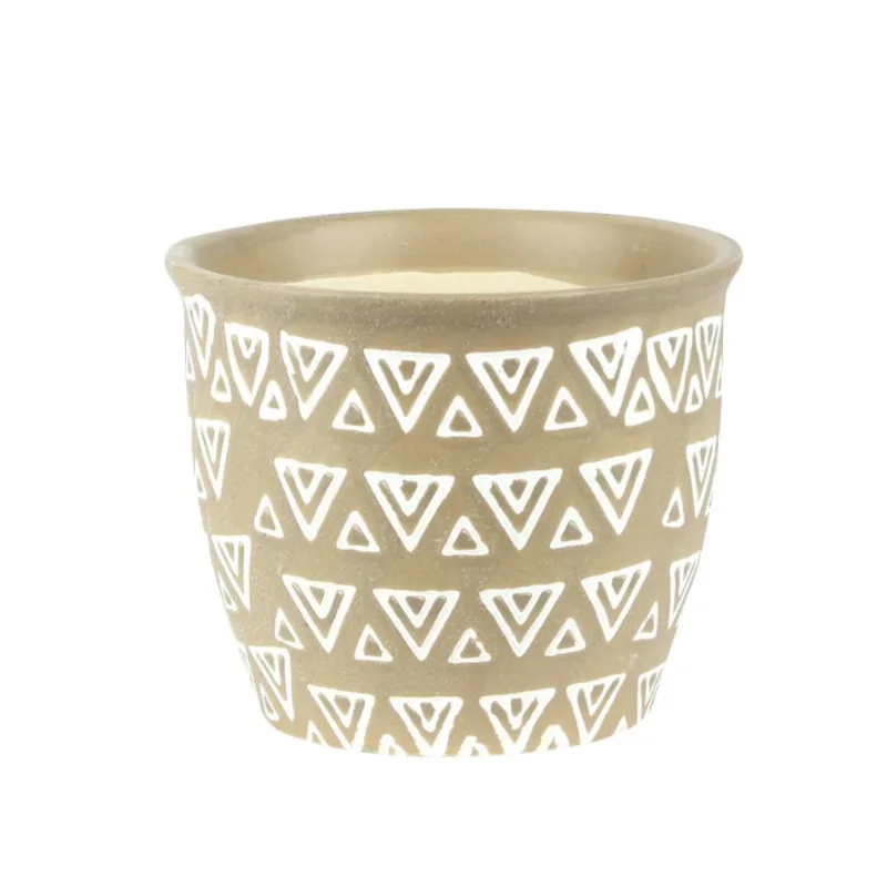 Cachepot Ceramica Branco/Marrom Eco4488 Hasiera