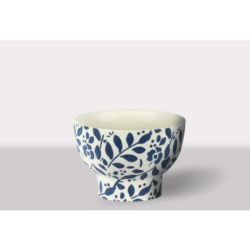Cachepot Ceramica Branco/Azul 16.5X16.5X12 Cm Hasiera