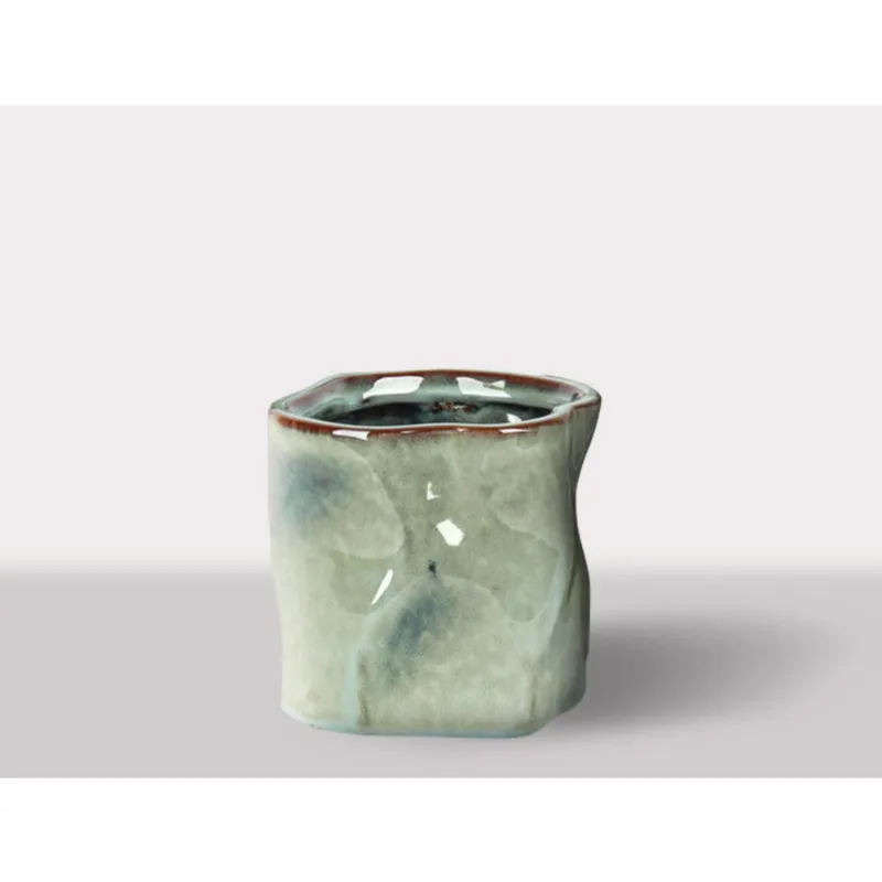 Cachepot Ceramica Verde 15.5X15.5X15.5 Cm Hasiera