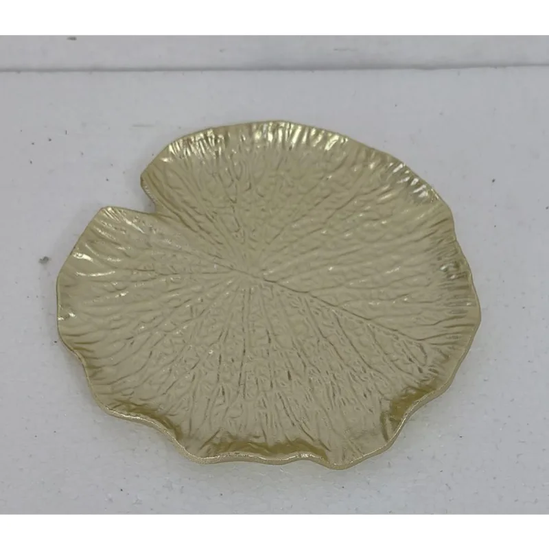 Bandeja em Formato de Folha Ouro 19,5X20X1,5cm Hasiera