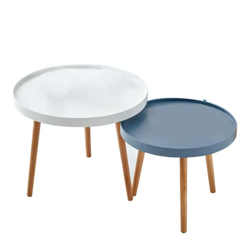 Conjunto De 2 Mesas De Centro Branca/Azul Hasiera