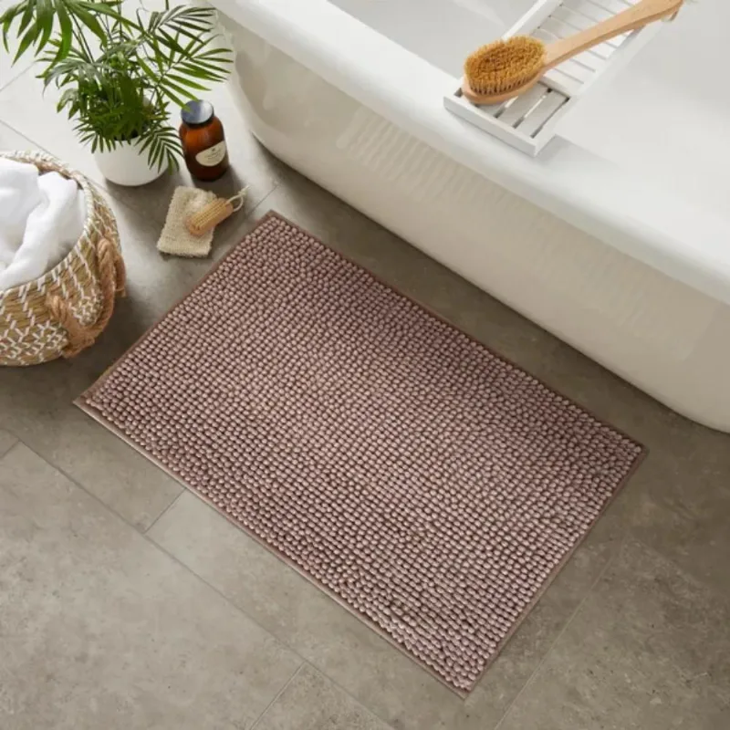 Tapete Para Banheiro 50X70Cm Bege Chenille Hasiera