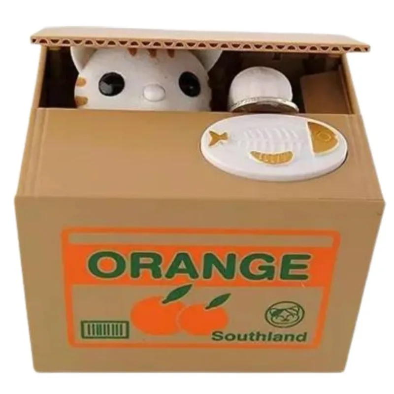 Cofrinho Gatinho P/moedas Puxador Automático Opapro Mtc-102