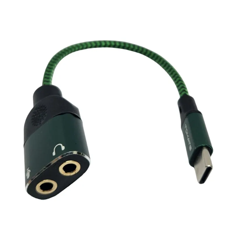 Adaptador Cabo Tipo C Com 2x P2 3.5mm Áudio E Microfone Mcb-043