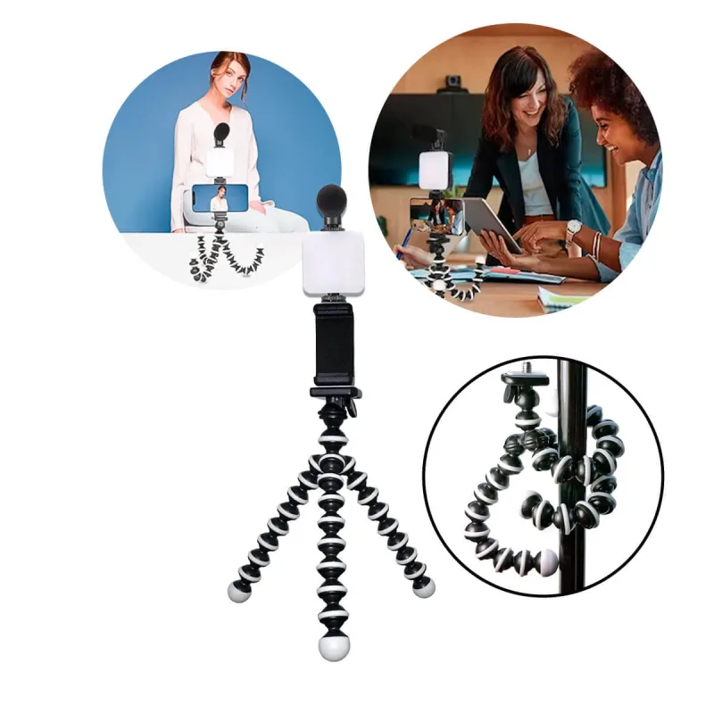 Kit Gravação Youtuber Live Tripé Led Microfone - Tomate - Instrumentos Musicais