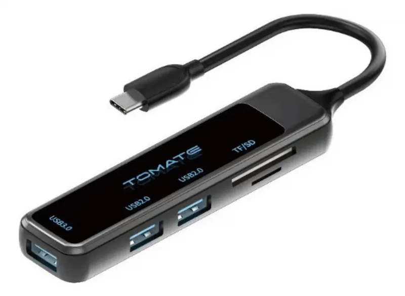 Hub USB-C 5 em 1 Tomate MTV-742 USB 3.0 SD Micro SD - Tomate