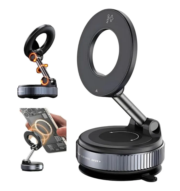Suporte Magnético Dobrável Rotativo Para Celular Com Ventosa 360° - Tomate - Celular E Smartphone