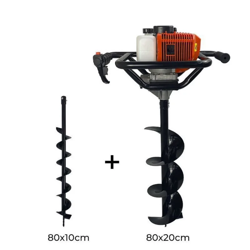 Perfurador De Solo A Gasolina 2,5Hp 52Cc Com Broca 10 + 20Cm