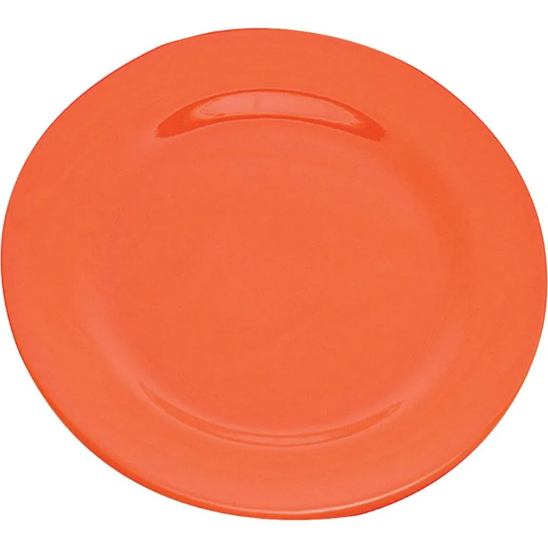 Prato de Melamina Raso 25cm Liso Coral