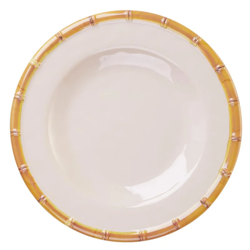Prato de Melamina Sobremesa 22cm Bambu Off White