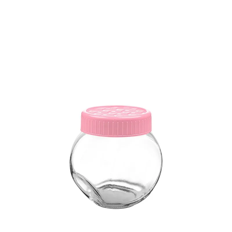 Porta Mantimento de Vidro 500ml Redondo com Base de Apoio Sortido