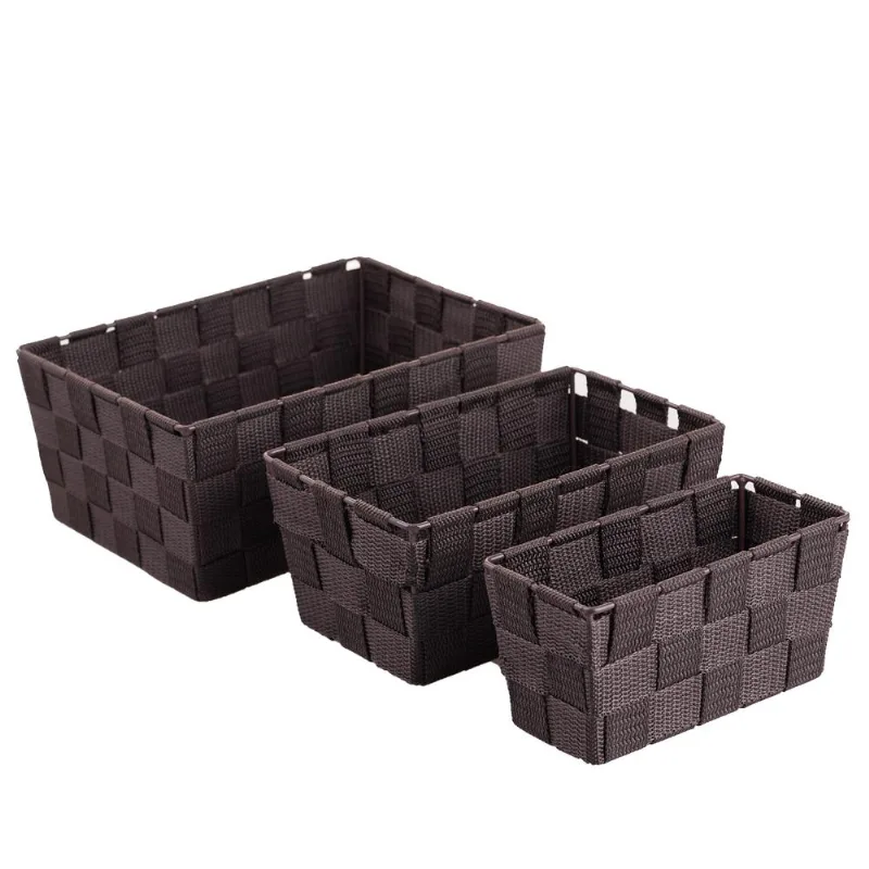 Conjunto 3 Cestos Organizadores Ogza Marrom