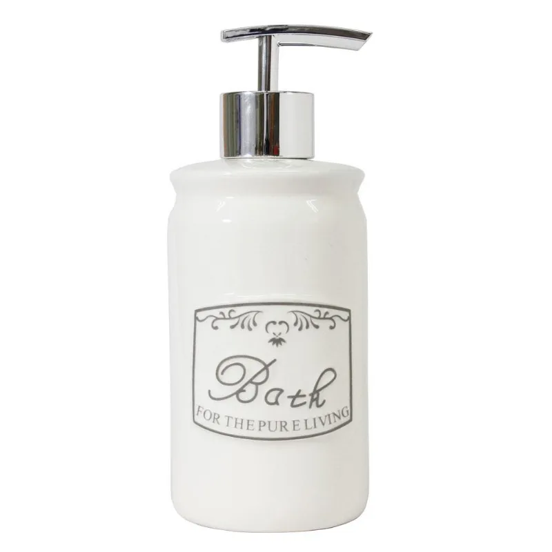 Porta Sabonete Líquido 330ml Ogza Bath Retrô Branco